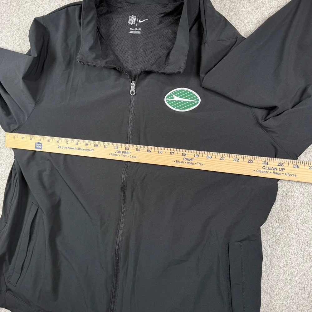 Nike Jacket Mens XXL Black NFL New York Jets Full Zip Windbreaker Lightweight